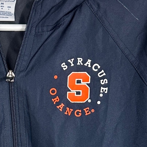Syracuse Univ. sz M 1/4 zip windbreaker, unlined, hooded, collegiate, layer - Picture 2 of 10